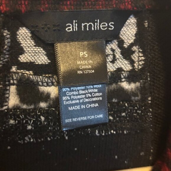 Ali Miles Jacket Women's Size Small Petite Wool blend abstract Zebra houndstooth - Picture 4 of 5